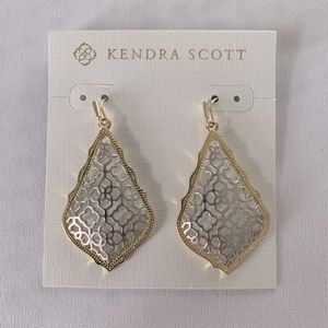 Addie Gold Drop Earrings in Silver Filigree Mix